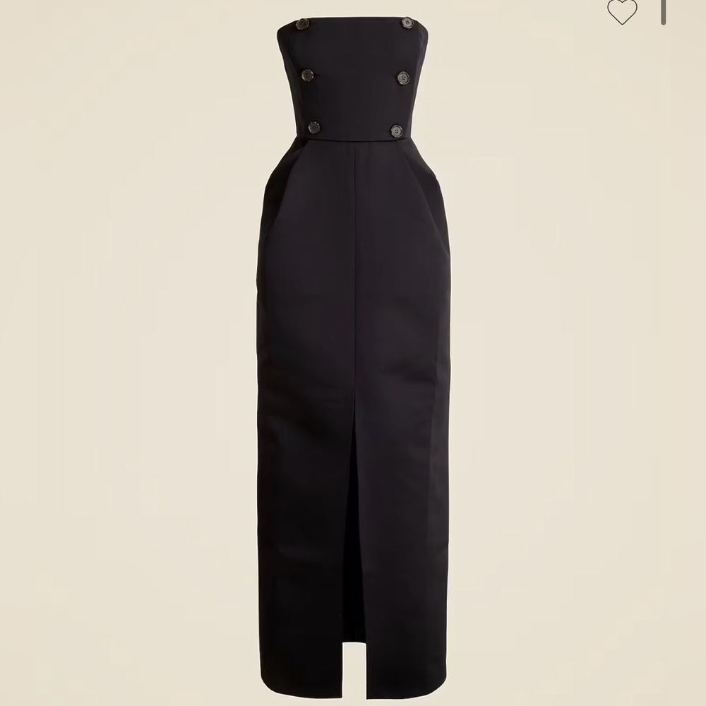 J. Crew x Christopher John Rogers Sculpted Dress in Duchesse Satin NWT 2 Black